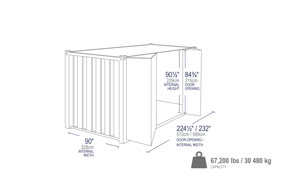 20ft sideopening container